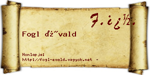 Fogl Évald névjegykártya